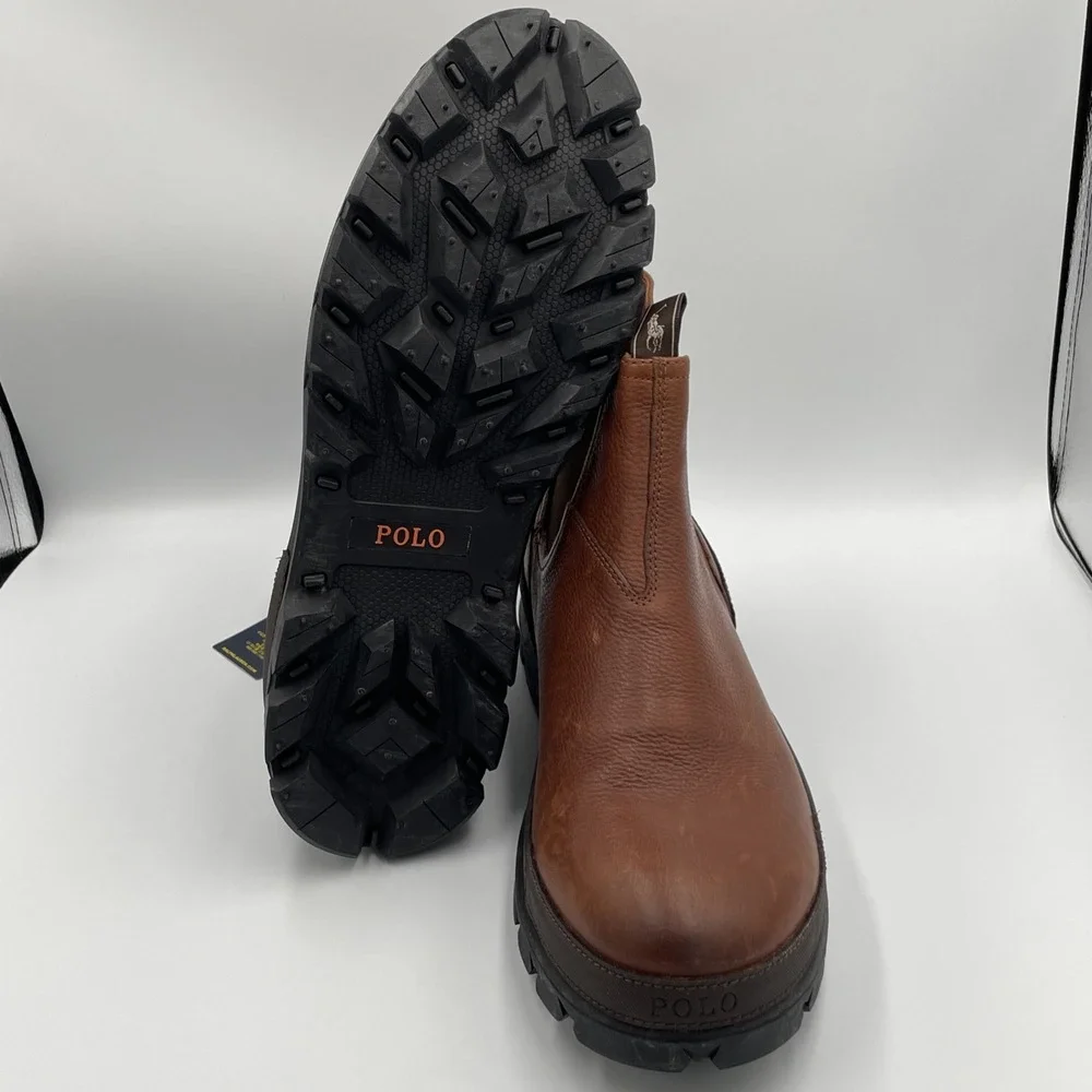 Polo Ralph Lauren Oslo Chelsea Chukka Ranger Leather Boots Brown‎ Men's Size 13
